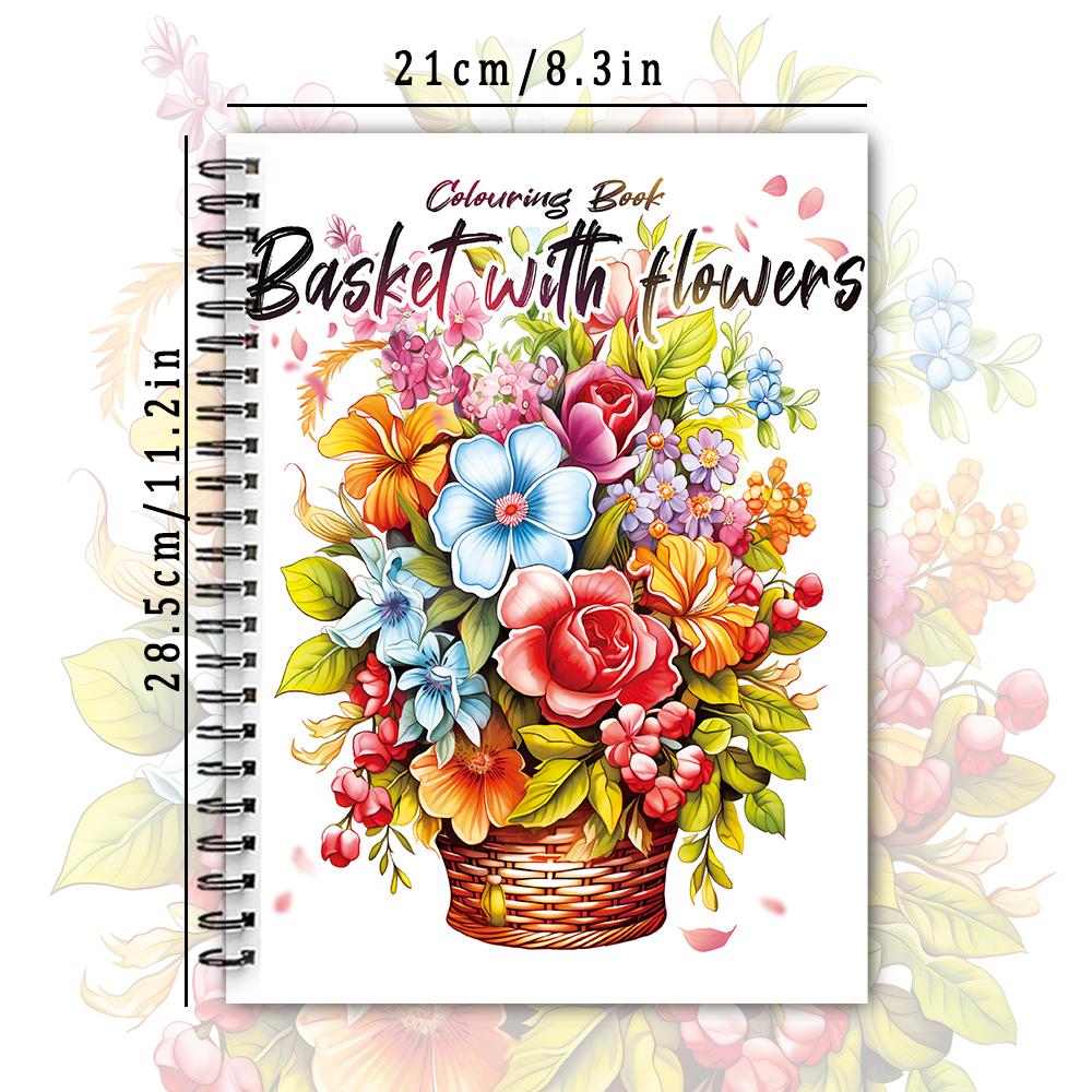 Kolorowanka spiralna - 30 arkuszy kolorowanka dla dorosłych, 11,3 x 8,3 cala, gruby papier 100g, notes do rysowania, prezent na powrót do domu, święta