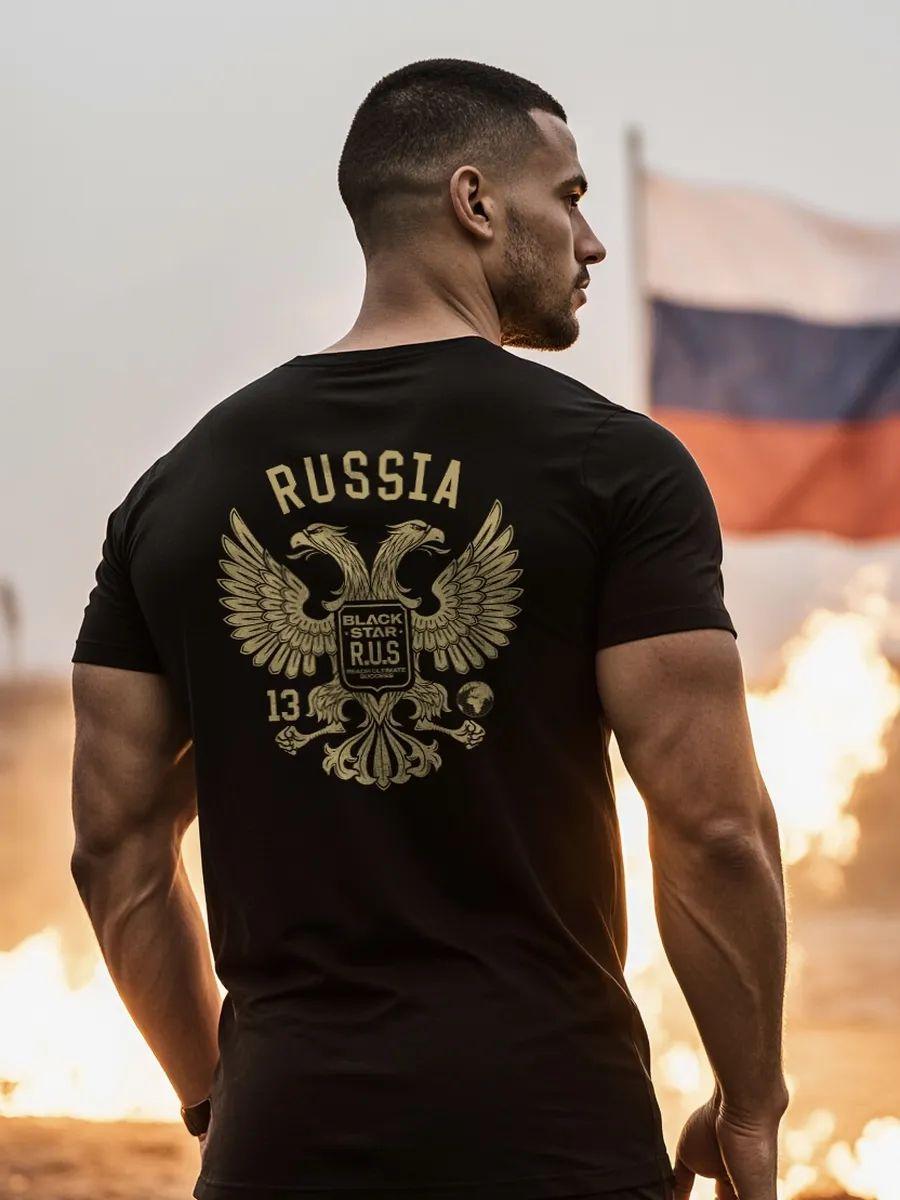 Coat of arms of Russia oversized print T-shirt 3XL