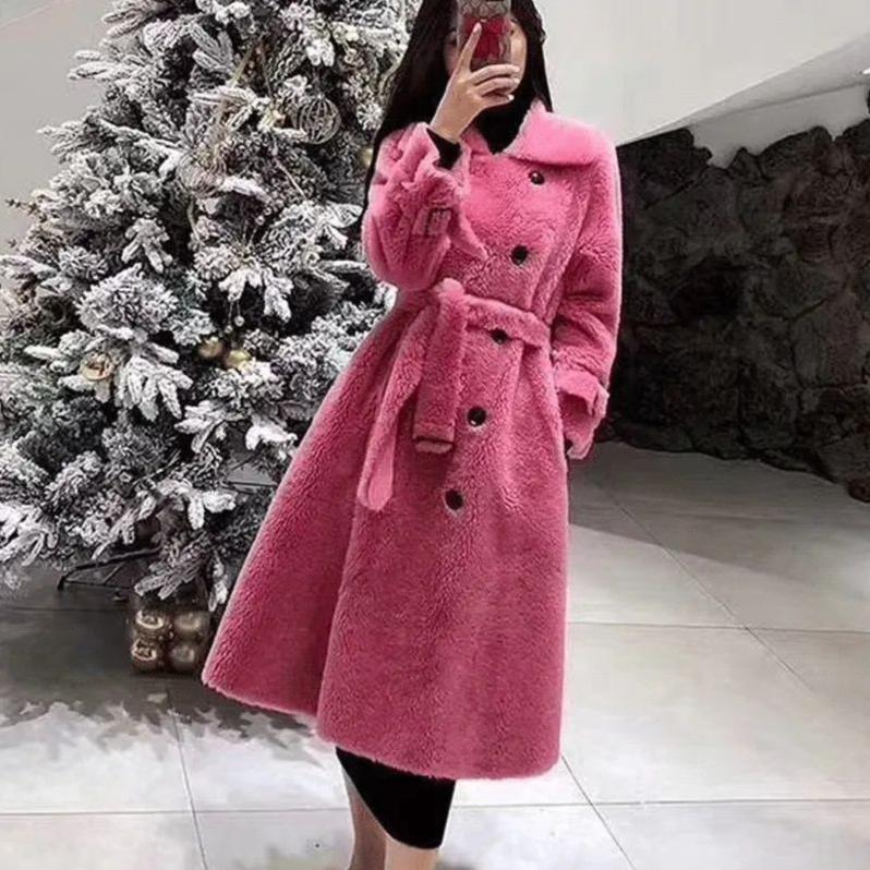 Windjacke Trend Wild Woolen Mantel Frühling und Herbst Große Größe Frau Kleidung Langarm