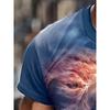 Men's 3D Roaring Lion Printed T-Shirt Cool Galaxy Flame Animal Graphic Tee Casual Short Sleeve Crewneck Top Hip Hop Streetwear Summer Fashion Clothes
