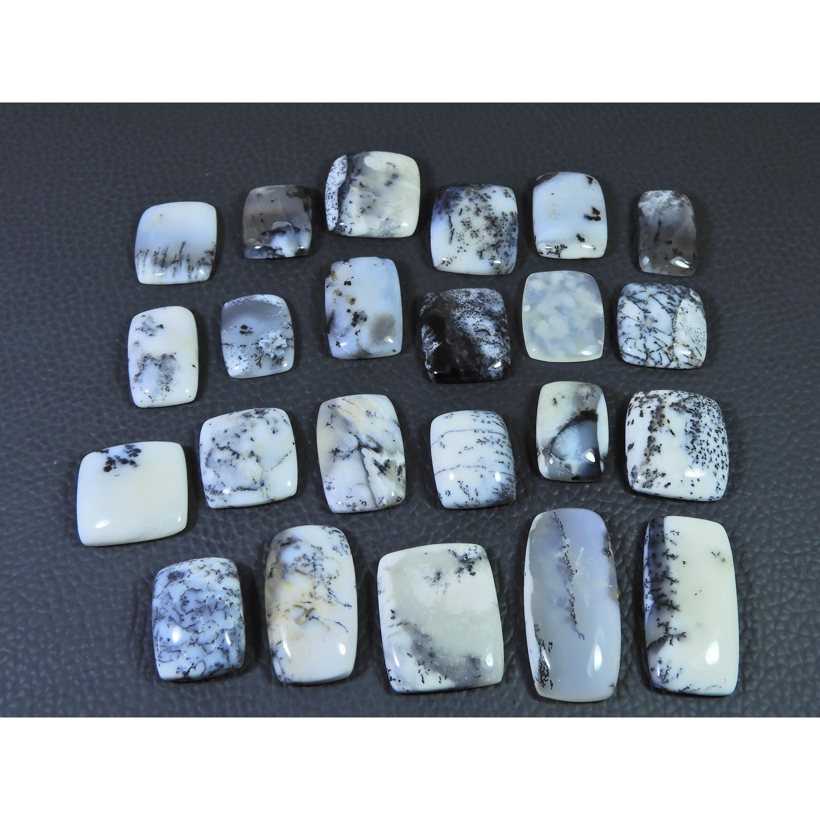 295Cts. Natural Dendrite Opal Agate Octagon Cabochon Gemstone 23Pcs Lot C-1987