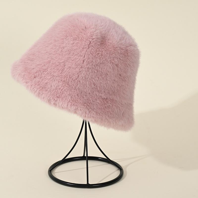 Autumn and winter ladies hat teddy plush bucket hat fashion versatile basin hat warm hat