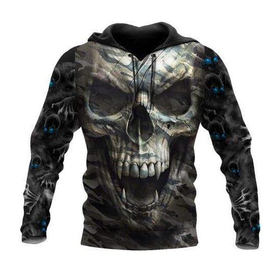 3D Printed Skull Graphics Men's Hoodie Tops Fashion Unisex Sweatshirt Spring Hip Hop Streetwear Oversized Casual Men's Clothing
