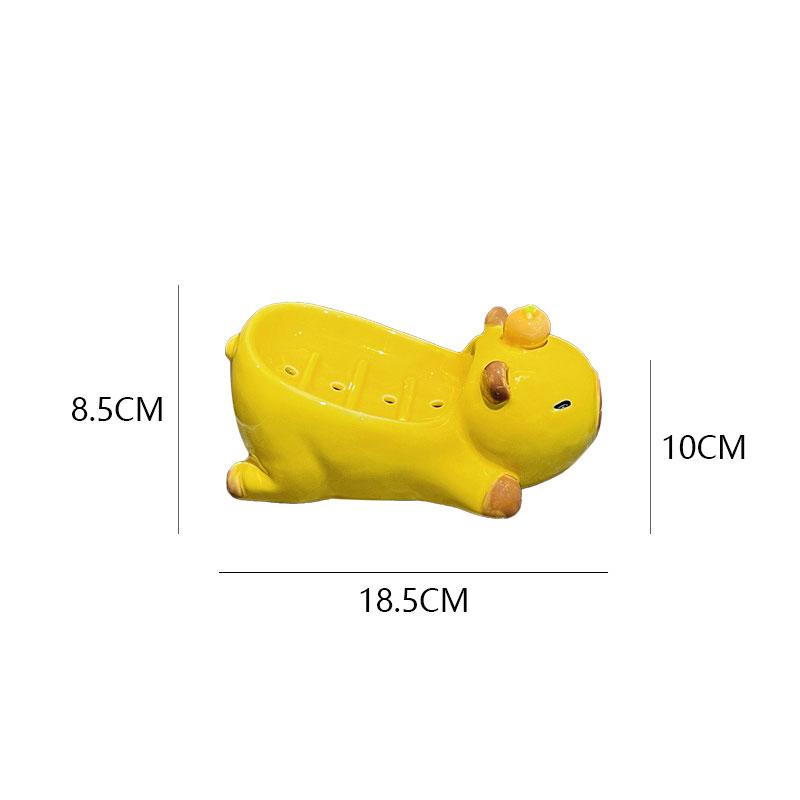 Capibala soap box drain rack bathroom household ceramic cute no water accumulation cartoon soap dish bathroom accessories