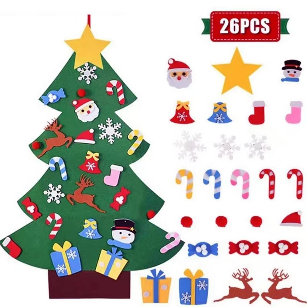 

DIY Felt Christmas Tree Decor Kit, 26-Piece Holiday Activity for Kids - Festive Family Project & Wall Decor Other