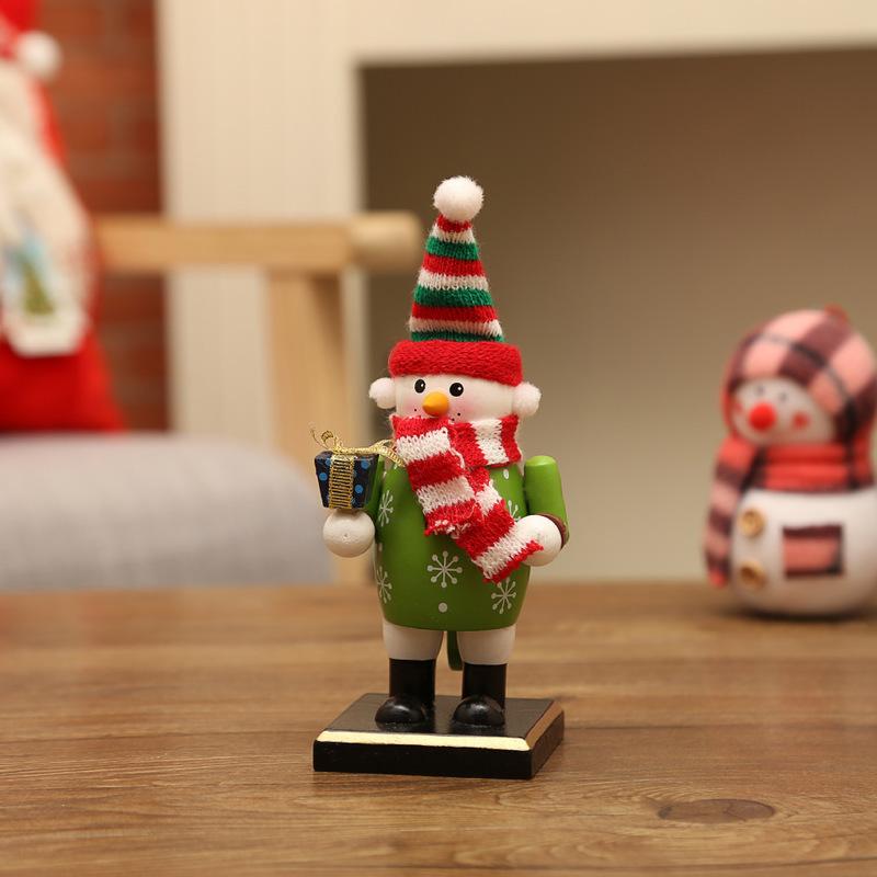 New Christmas Nutcracker Wooden Crafts Santa Claus Cake Maker Showcase Study Living Room Decoration Festival Decoration