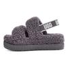 UGG Oh Fluffita Tissu Confortable Sandales Simples Sandales pour femmes Gris 1120876-SHA