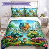3PC Custom Name Dinosaur Adventure Jungle Bedding Set Duvet Cover Closure Includes 1 Duvet Cover & 2 Pillowcases for Bedroom
