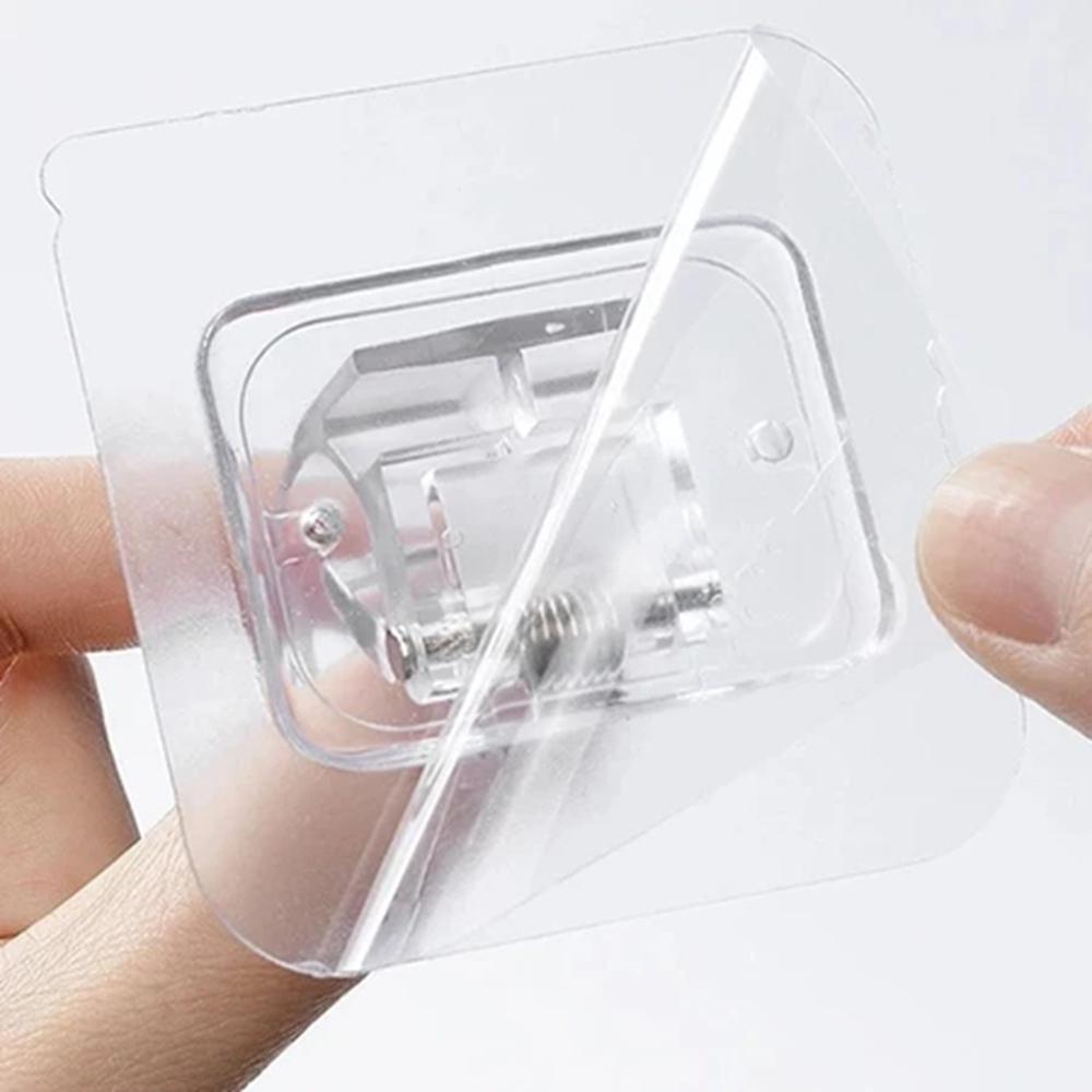 2 Stück verstellbarer Vorhangstangenclip, selbstklebender Klemmhaken, Vorhanghalter, Wandhalterung, nagelfreier Wandbehangclip