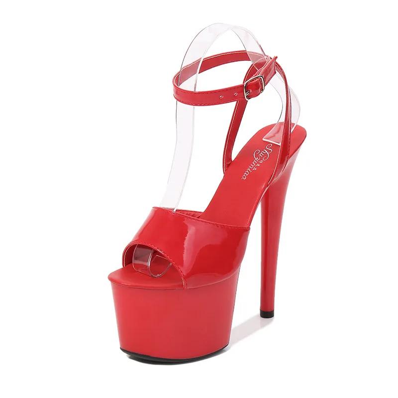 Fashion 2025 Spring Women Clear Heels Sexy Platform Sandals Slipper 13xm 15cm 20cm Girls Shoe for Party Club Drop Sale