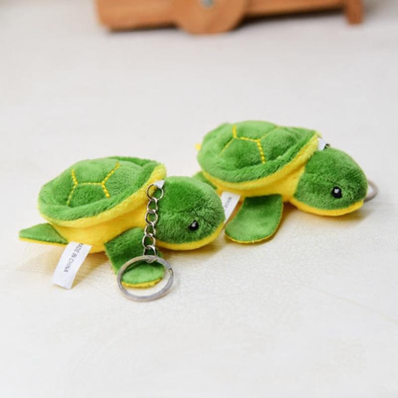Stuffed Animal Sea Turtle Key Chain Cartoon Turtle Plush Toy Pendant Keyrings Backpack Handbag Charm Keychain Accessories