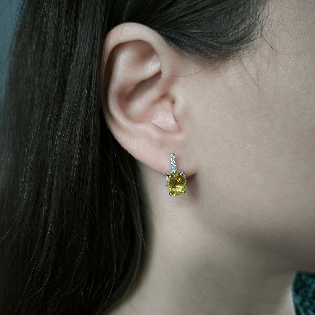 Silver Earrings with Nano Citrine (2189961)