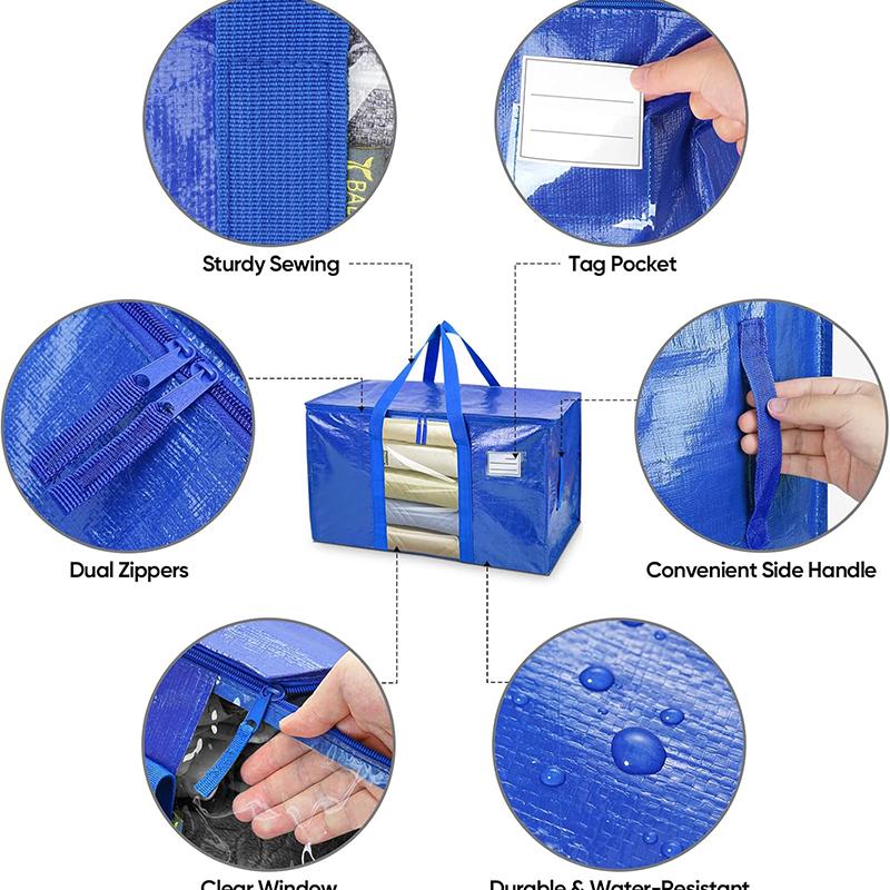 Oversized Moving Bags with Reinforced Handles Heavy Duty Storage Tote Moving Supplies for Packaging Camping