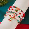 4Pcs/Set Christmas Tree Santa Claus Bracelet For Women Xmas Deer Snowflake Pearl Polymer Clay Beads Bracelets New Year Jewelry