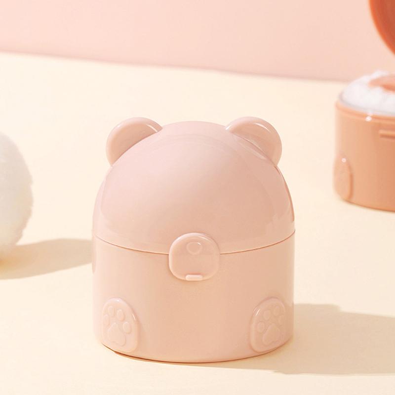 Bear Shape Empty Box Baby Powder Sub-Bottling Storage Box Empty Container Multifunctional Empty Powder Puff Boxes For Child