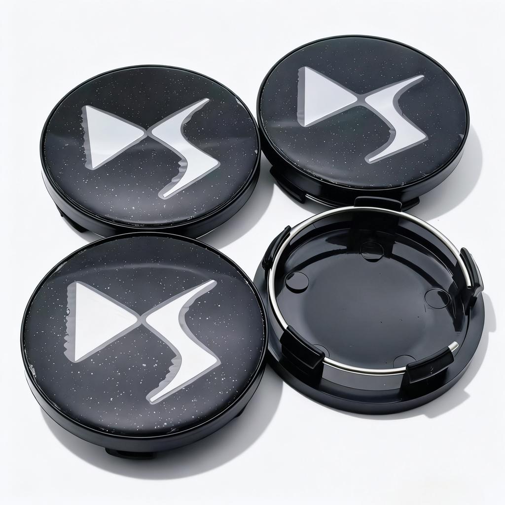 4pcs Black Silver DS Logo Emblem Car Wheel Center Caps 58MM 54MM Rim Hubcaps Dust Cover Wheels Hub Cap Replace Car Accessories