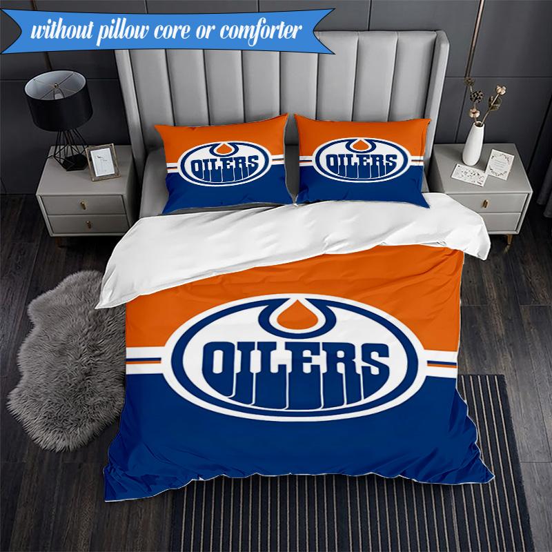 3PCS Energetic Oilers Team Spirit Bedding Set,Including 1pc Duvet Cover And 2pcs Pillowcases Perfect for Bedroom, Dormitory, Fan Christmas gift