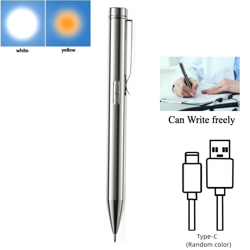 2 in 1 Nursing Flashlight USB Rechargeable Medical Handy Pen Light LED Torch Lamp with Stainless Steel Clip Pocket