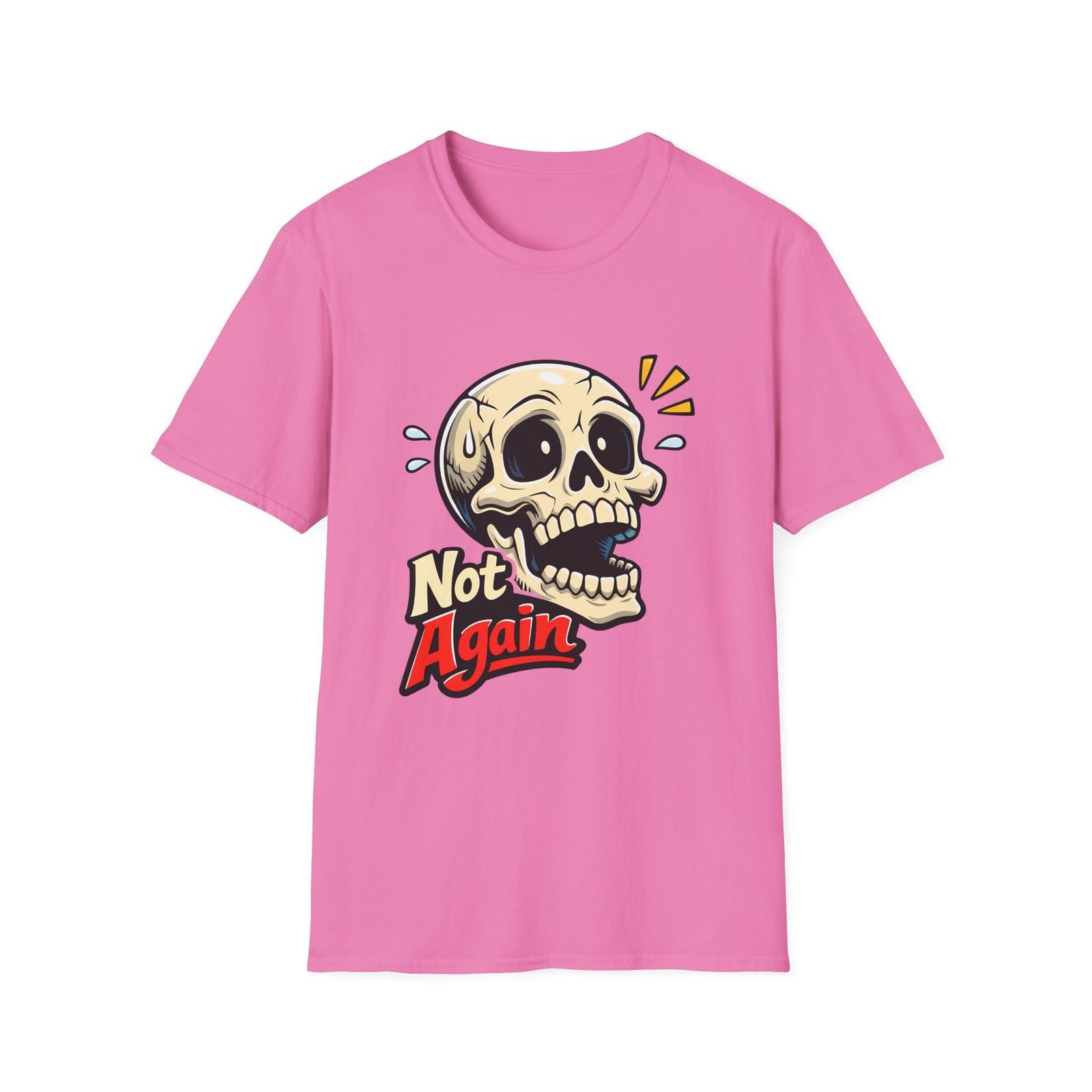 Skull Cartoon Horror Funny Halloween Spooky Shocked Unisex Softstyle T-Shirt S разноцветный