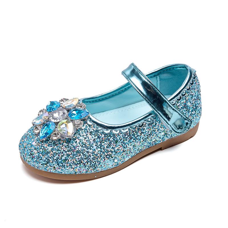 2025 Autumn Girls' Round Toe Rhinestone Princess Dance Shoes with Soft Sole