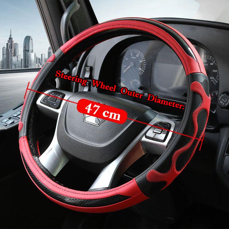 Bus Truck Lorry Van Leather Car Steering Wheel Cover 42 45 47 CM For Dongfeng SANY SCANIA IVECO ISUZU Volvo MAN Renault DAF Hino