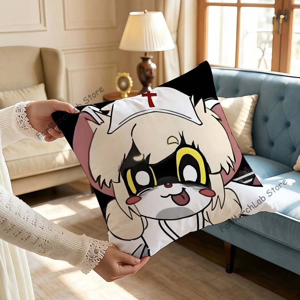Lorna TTerribleS Mouse Anime Anime Pillow Case Antidustmite Pillowcase Invisible zipper silky short plush Sofa cushion cover