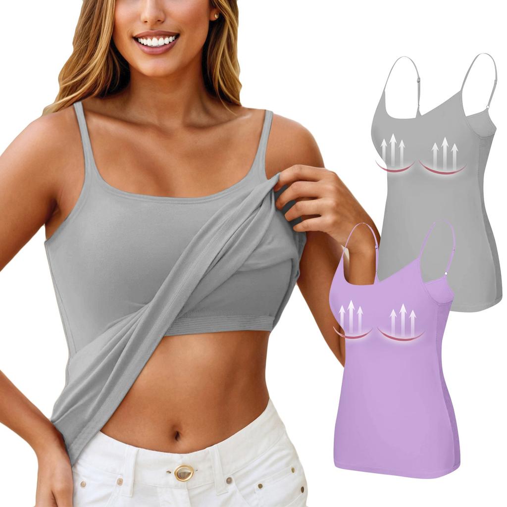 2PC Women's Camisole With Bottom And Chest Pad, Sexy Oversized Underwear With Chest Pad