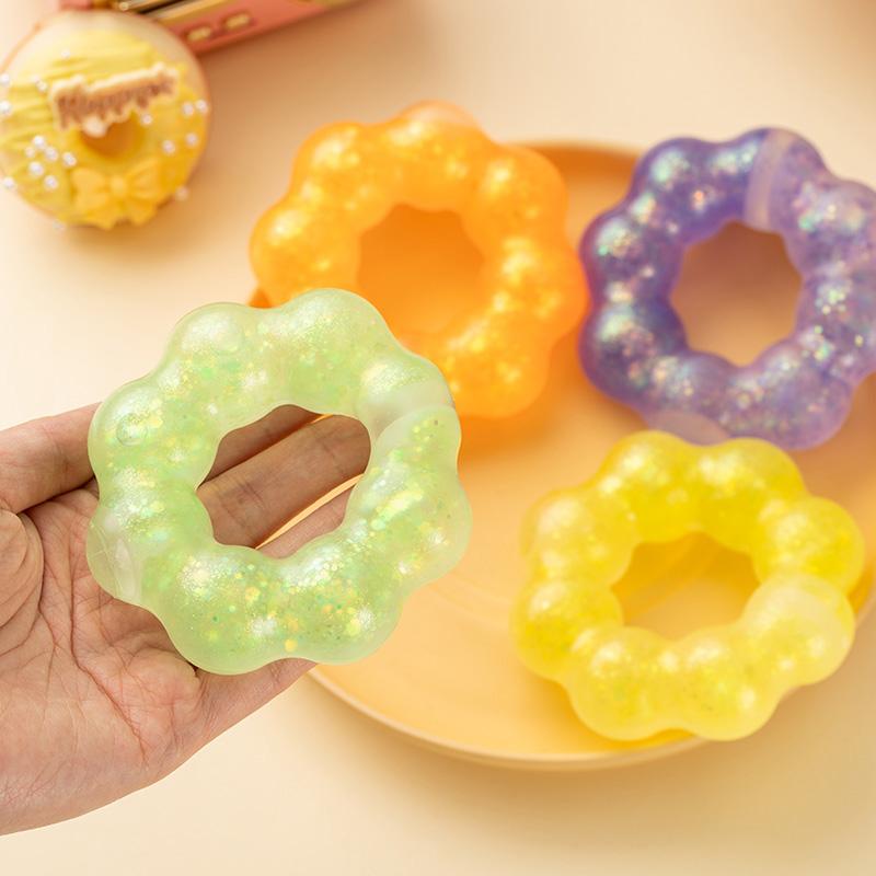 Multi-colors Simulation Donut Squishy Toys Bracelet Anti Stress Soft Sensory Squeeze Fidget For Kids Birthday Gifts Party Favors