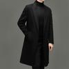 Men's 100% Wool Double-Faced Double-Breasted Lapel Collar Business Casual Long Coat