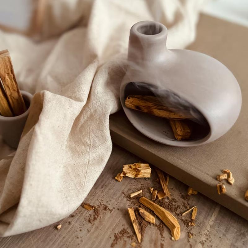 Cone Incense Burner Home Furnace Yoga Palo Santo Holder Ceramic Censer For Farmhouse Housewarming Dining Room Bedroom Office