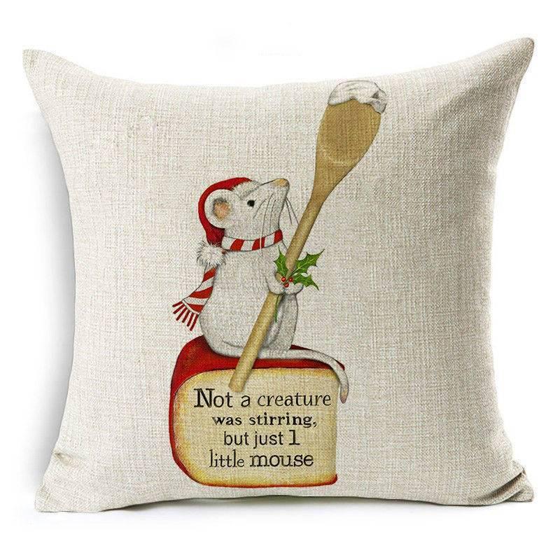 Luxurious 18'' Dachshund Printed Christmas Linen Cushion Cover For Chic Home Decor