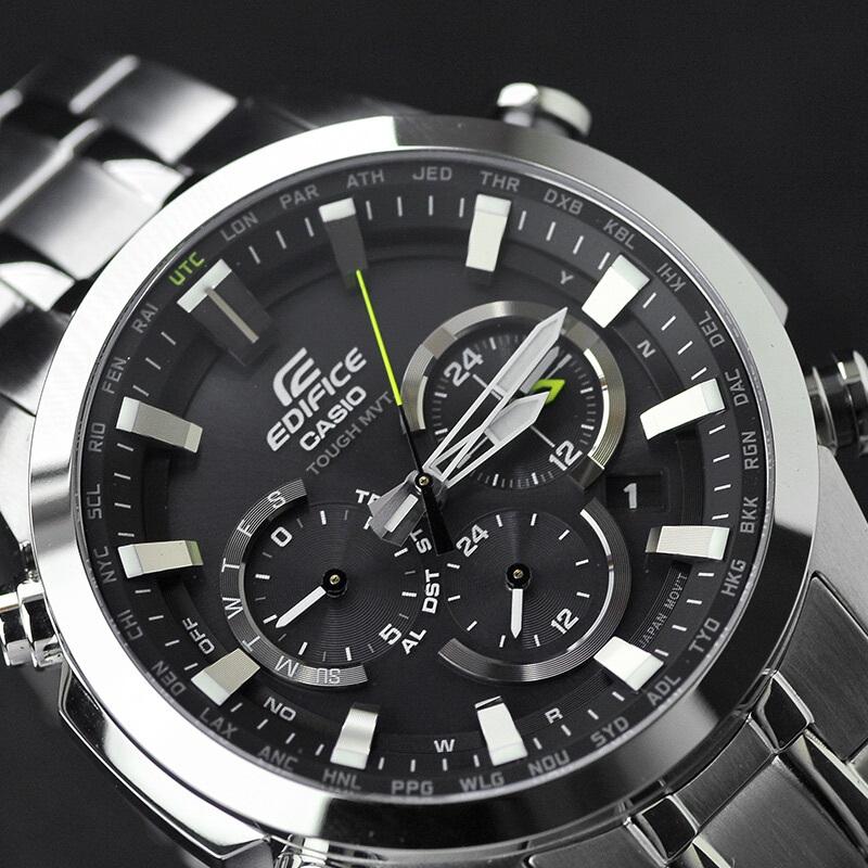 CASIO EDIFICE Quartz Movement Stainless Steel Strap Watch Men's Watches Black Dial EQW-T630YD-1A