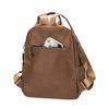 PU Backpack Women's Retro Dual-Use Shoulder Bag Large Capacity Travel Commuter Backpack