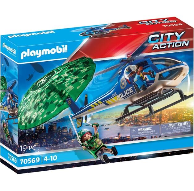 Plastic Construction Set Playmobil 70569 Helicopter Parachute Evacuation