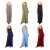 Summer Loose Cami Dress for Women V Neck Sleeveless Floor Length Boho Sundress Flowy