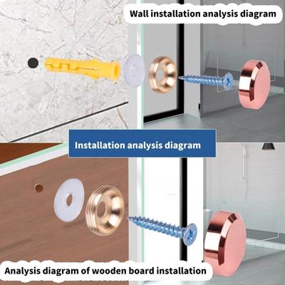 4Pieces Practical Sturdy Brass Rose Gold Mirror Mounting Screws Easy Installation for Interior Designers and Enthusiasts