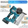 Brushless 2 in 1 Electric Nail Gun Cordless Portable Frame Nailer Tacker Furniture Staple Woodworking Power Tools