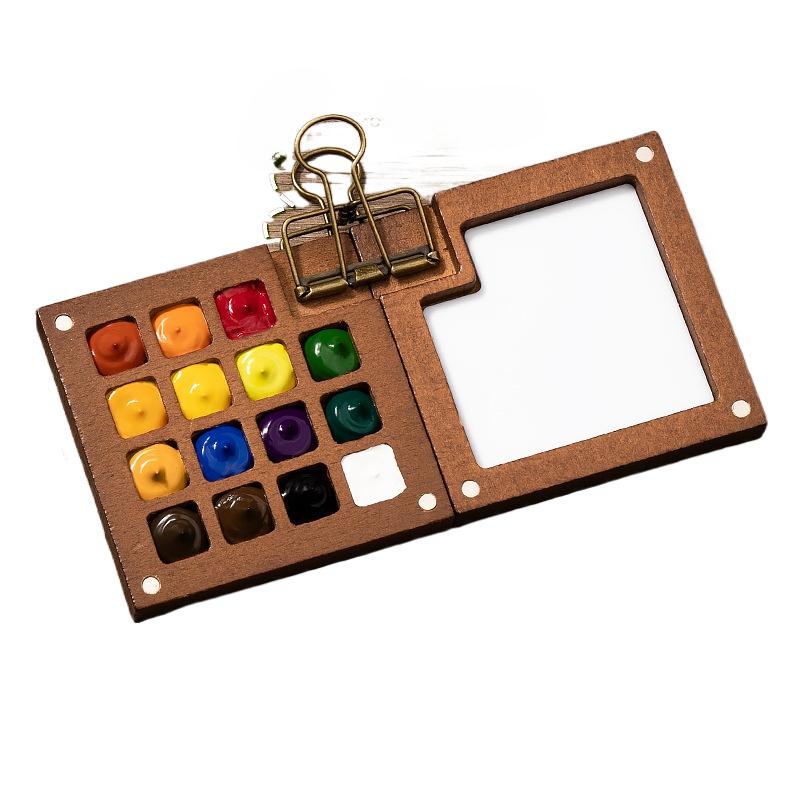 

8/15 Ячеек Пустая Деревянная Палитра для Акварели Портативная Мини Дорожная Коробка для Акварели Акриловых Красок (Без пигмента) Квадратная коробка-поднос