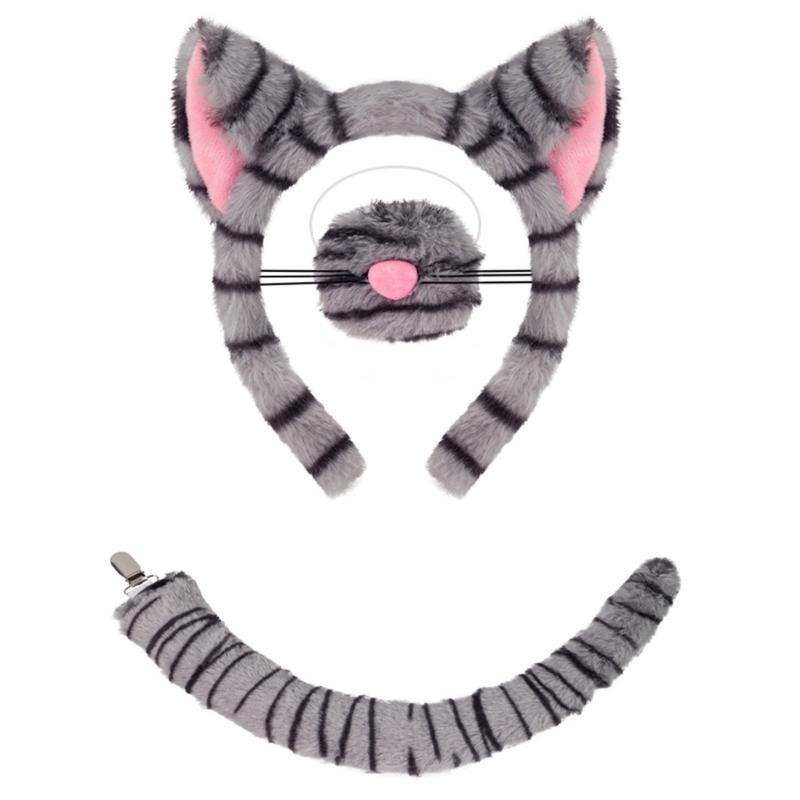 Cats Costume Set Ears Tail Bowite Tutu Animal Fancy Costume Kit Accessories for Kids Girls Halloween Cosplays Props