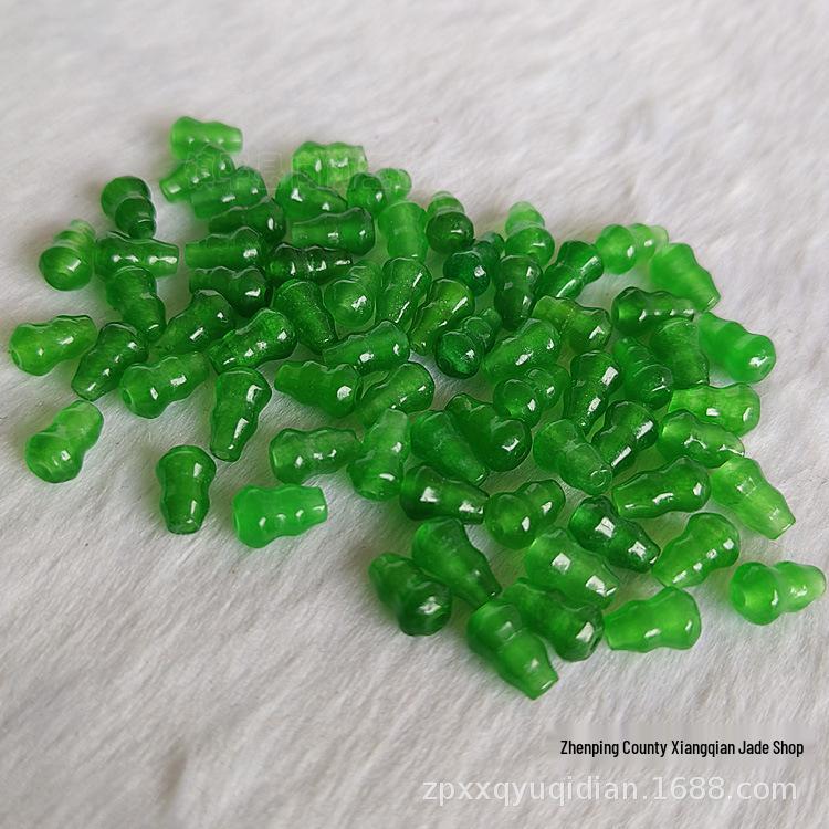 Green Malaysian Jade 6x9mm Gourd Beads for DIY Jewelry, Bracelets & Necklaces
