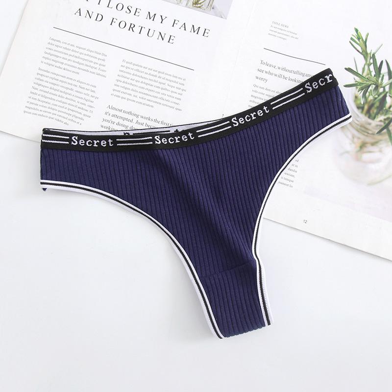 Women's Sexy Thong Thread Pure Cotton Crotch T Pants Women's Erotic Low Waist Underwear Panties