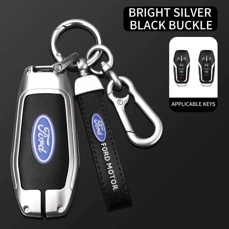 

New 2026 Car Sticker New 2025 Hot Zinc Alloy Car Remote Key Case Cover For Ford Fusion Mondeo Mustang F-150 Explorer Edge 2015 2