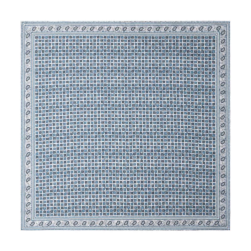 TXRMDX Men s Mulberry Silk Blue Plaid Neckerchief One Size