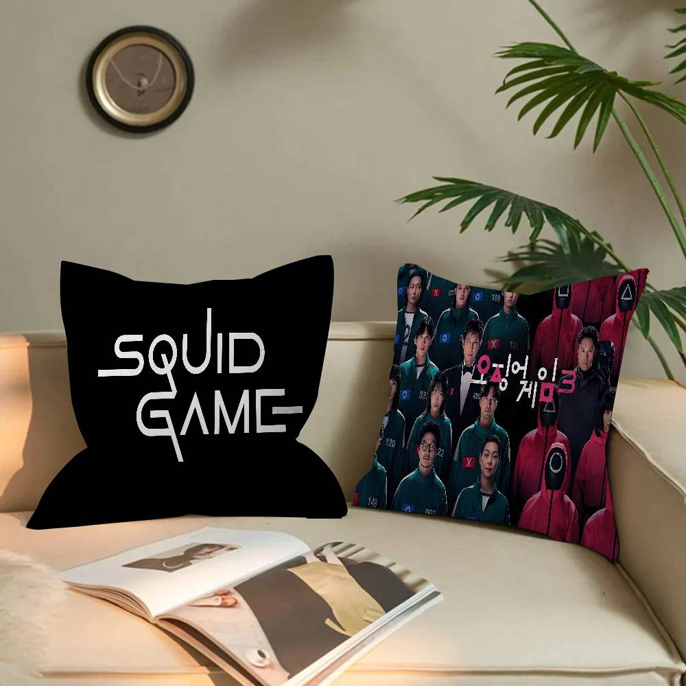 Heißer TV-Horror S-Squid Game Ahorn-Design Kissenbezug Glückliche Herbsternte Deko Feiertagsdeko Kissenbezug