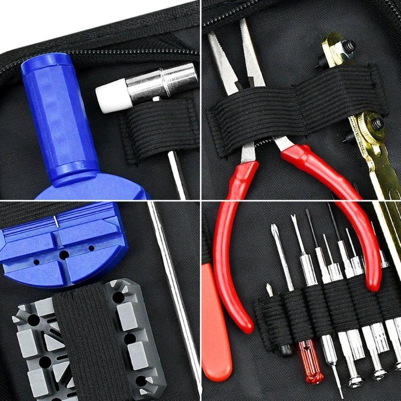 17-teiliges/Set Uhrenreparaturwerkzeugset für Uhrengehäuseöffner, Armband, Batteriewechsel oder Uhrenteil, tragbares Uhrmacherwerkzeugset