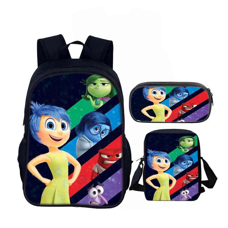 Inside Out 16inch School Backpack Set With Polyester Material For Kids And Teens
