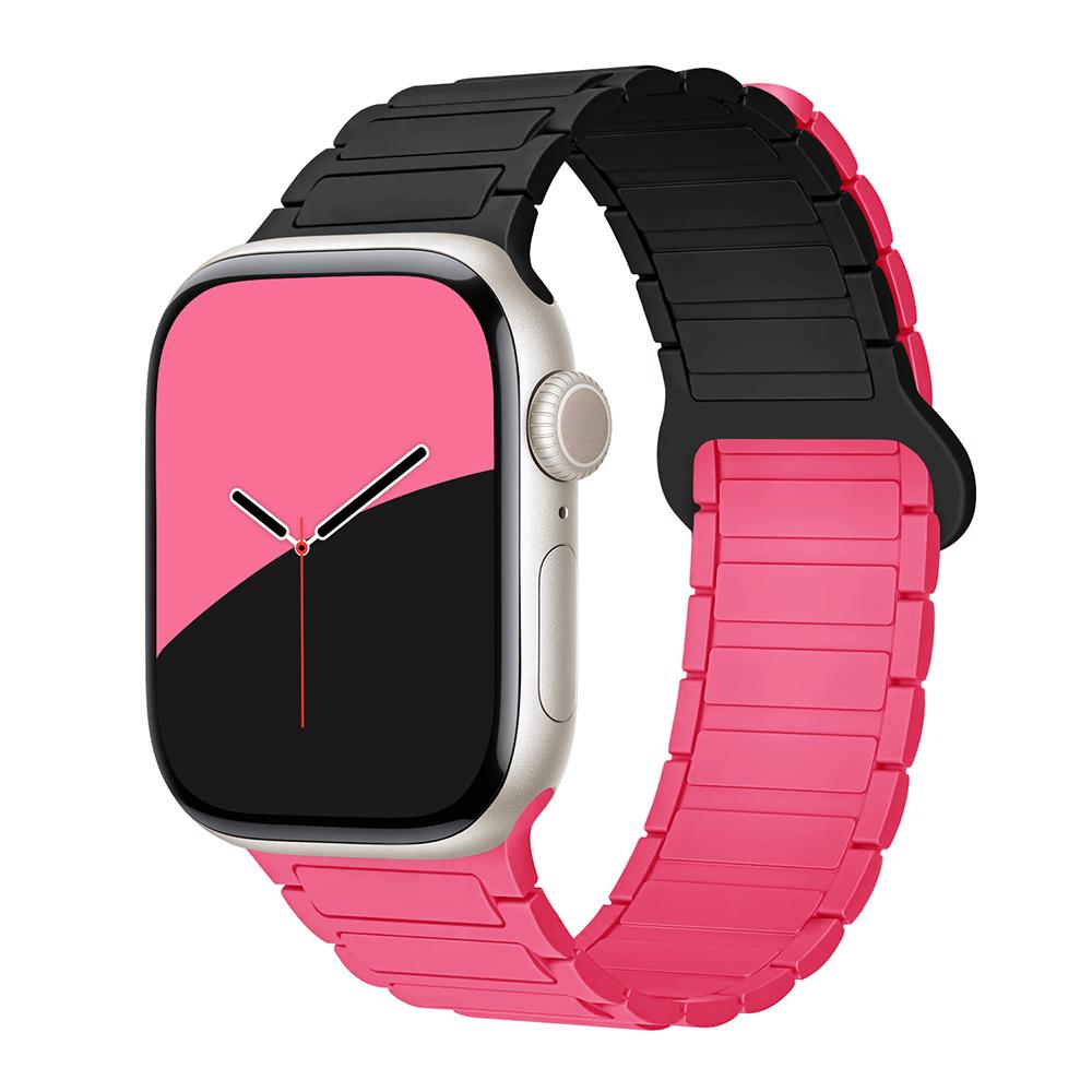 Magnetic Silicone Strap for Apple Watch Band Ultra 2/3 49mm 44mm 40mm 42mm 46mm 41mm 45mm Bracelet IWatch Series 11 10 9 8 7 6 SE 5 4 Correa