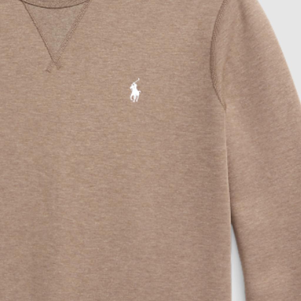 Polo Ralph Lauren Ss24 Solid Logo Pattern Embroidered Crew Neck Long Sleeve Sweatshirt Men Sweatshirt Dark-Gray-Brown MNPOKNI16823462-200