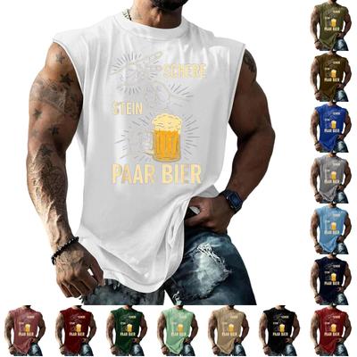 Men Sleeveless Tank Top Loose Fit Casual Streetwear Printed Graphic Muscle Tee Summer Workout Gym Shirt