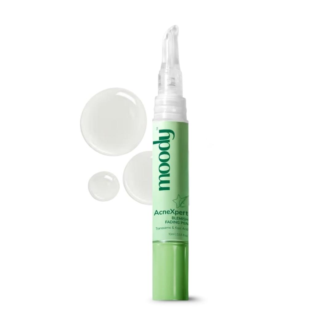 Moody Acnexpert Blemish Fading Pen with Green Tea & Kojic 0.5% | Fades Acne Marks & Blemishes | Dark Spot & Blemish Marks Correcting Gel For Men &